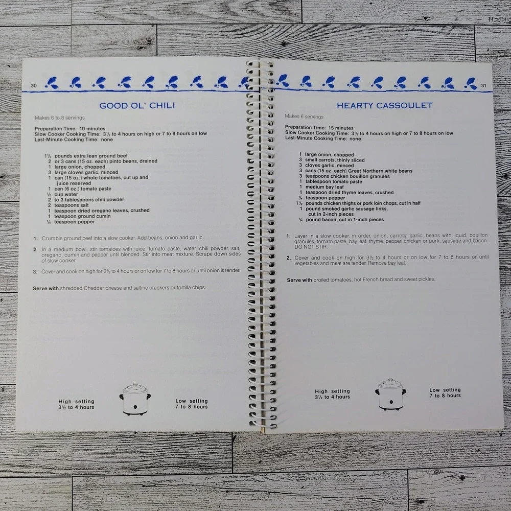 Fix & Forget 60 Slow Cooker Recipes Current Inc 1989 Vintage‎ Spiral Cookbook